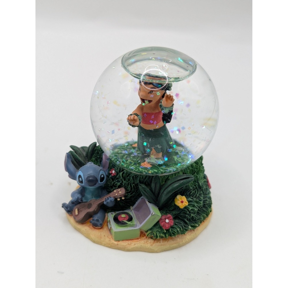 Disney‎ Lilo & Stitch Mini Snow Globe Stitch Playing Ukulele Lilo Hula Dancing